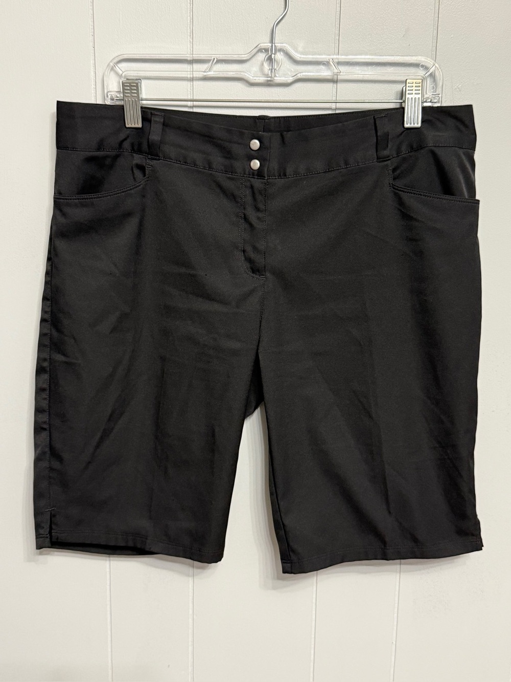 adidas Black Mid-Length Stretch Bermuda Shorts